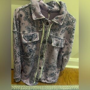 Free People Purple and Blue Paisley Top